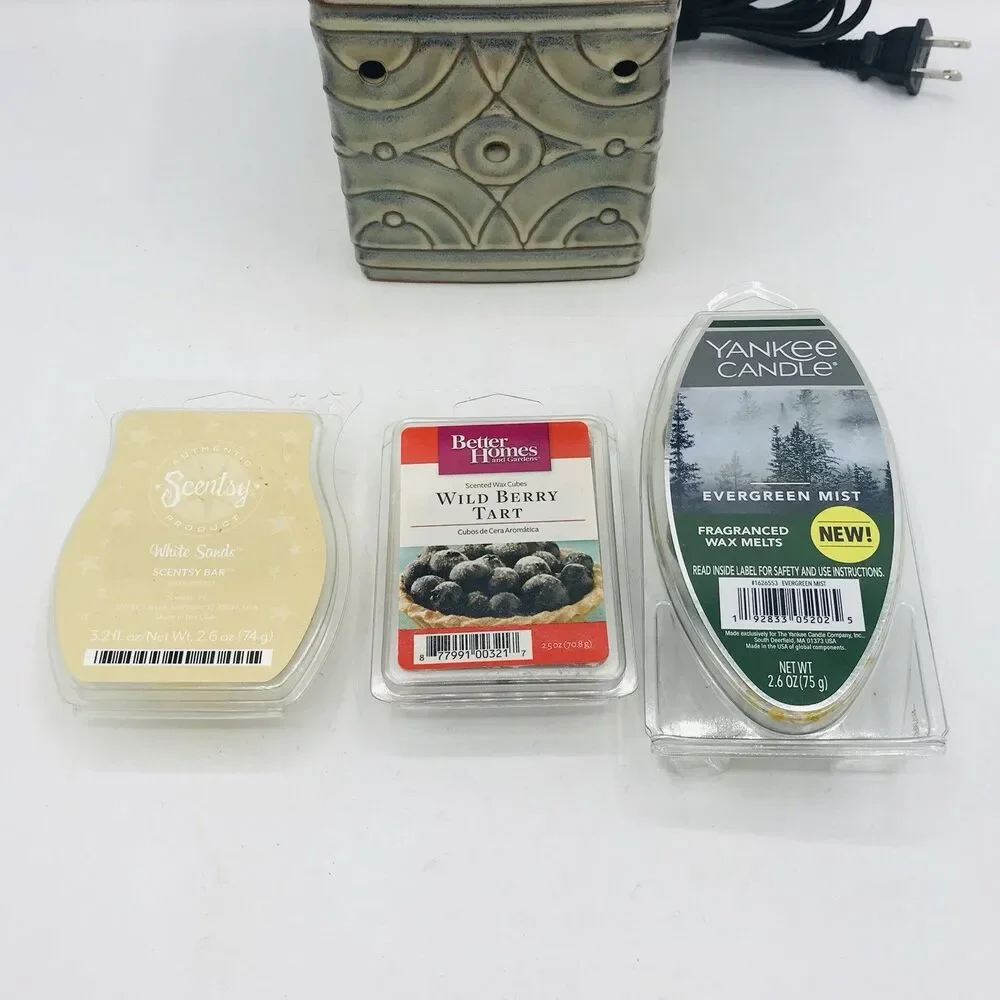 Scentsy LENORE Retired Blue Green Full Size Warmer DSW-LENO with Wax Tested